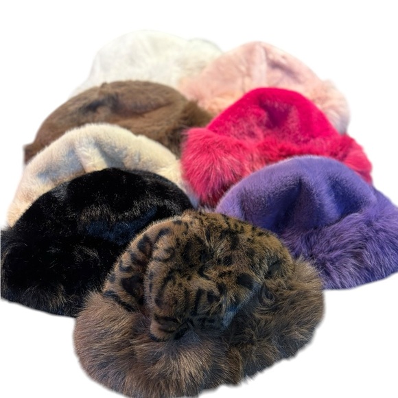 Accessories - Faux Fur Hat Furry Winter Super Soft Fashion Hat 10 colors